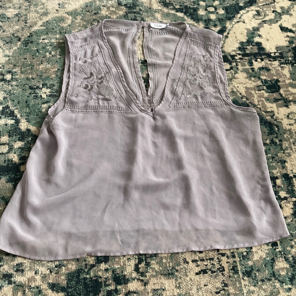 Grey Tobi Sleeveless Blouse